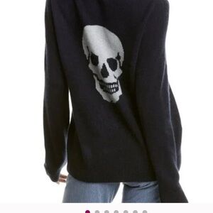 Skull Cashmere Navy Sweater with Skull Design